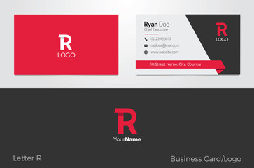 R Letter Logo Corporate Business card