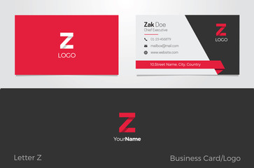 Z Letter Logo Corporate Business card - obrazy, fototapety, plakaty