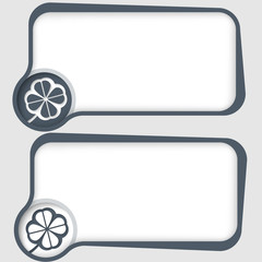 two vector text frames and cloverleaf