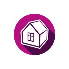 Real estate icon isolated on white, abstract house depiction. Pr