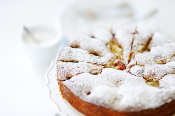 Homemade organic apple pie dessert
