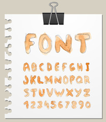 Fototapeta premium Font Watercolor. Handwritten Vector illustration.