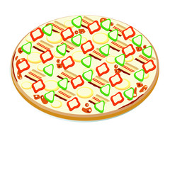 Pizza with bacon and paprika