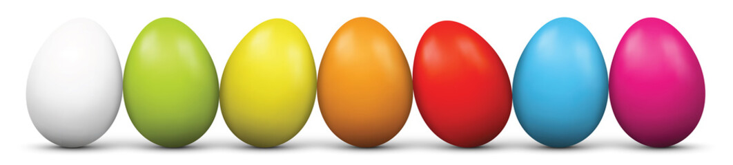 Ostereier, Eier, Ostern, Easter Eggs, nebeneinander, mehrere, 3D