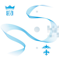 Obraz premium Dimensional flowing stripy ribbon, dreamy futuristic background