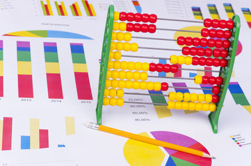 Business charts and numbers