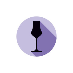 Alcohol theme icon, champagne goblet placed in a circle. Colorfu
