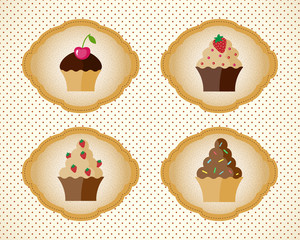 Emblem with cupcakes