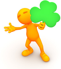 3d Guy: Holding a Shamrock