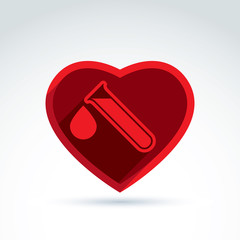 Donor blood heart and Circulatory system icon, vector conceptual