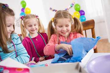 Birthday: Little Girl Opens Birthday Suprise