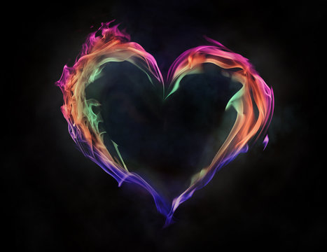 Colorful Flame Heart