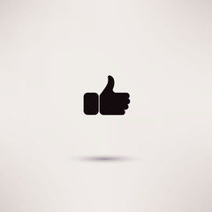 Thumbs up like modern icon, flat style.