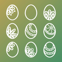 Set of Easter Eggs Icons