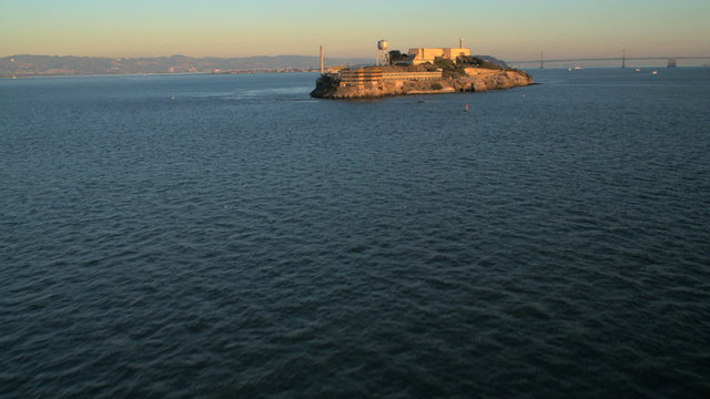 Aerial view The Rock Alcatraz Island, San Francisco Bay, USA