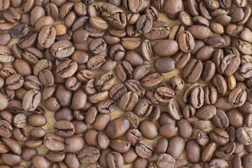 Deurstickers Brown coffee grains © bbsferrari