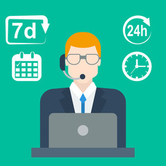 support icon flat style