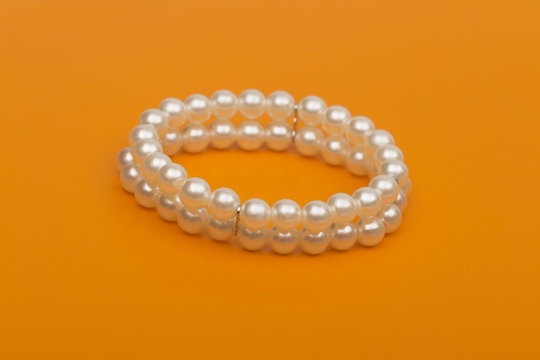 pearls on the white background