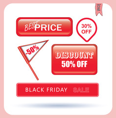 Sale Tags, Vector Illustration.