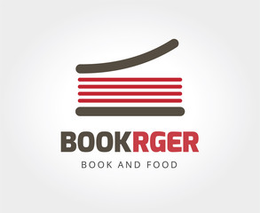 Fototapeta na wymiar Abstract burger book logo template for branding and design