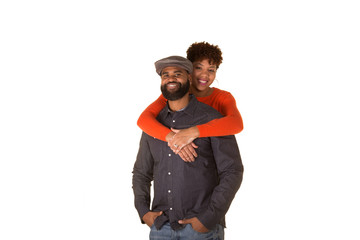 An attractive couple isolated on white