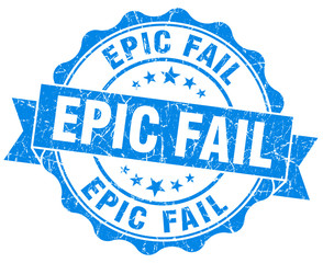 Fototapeta premium excellent blue grunge seal isolated on white