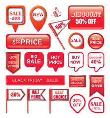 Sale Tags, Vector Illustration.