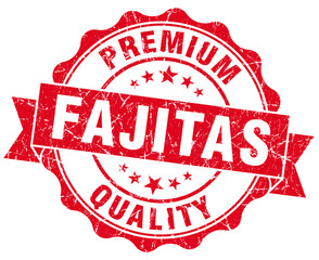 fajitas red grunge seal isolated on white