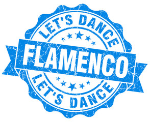 Fototapeta premium flamenco blue grunge seal isolated on white