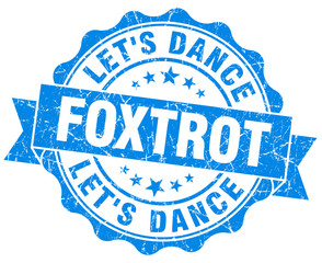 Fototapeta premium foxtrot blue grunge seal isolated on white