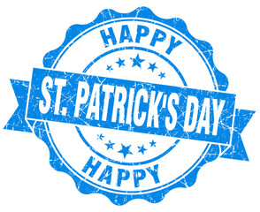 Fototapeta premium happy st Patrick's day blue grunge seal isolated on white