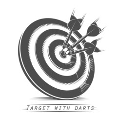 Target with darts vintage tattoo