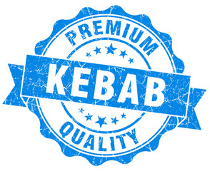 kebab blue grunge seal isolated on white