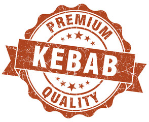 Obraz premium kebab brown grunge seal isolated on white