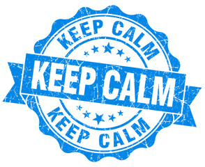 Fototapeta premium keep calm blue grunge seal isolated on white