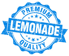 lemonade blue grunge seal isolated on white