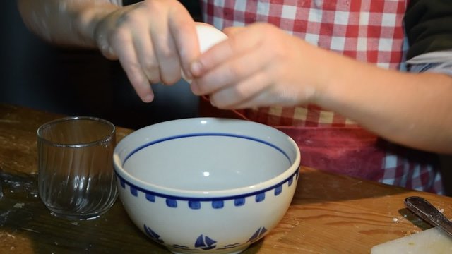 Separating Yolk from Egg White, Kid's Hands