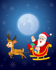 Obraz na płótnie Canvas Santa in his Christmas sled