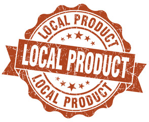 local product brown grunge seal isolated on white