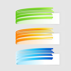 Vector banners set. Modern spiral banner.