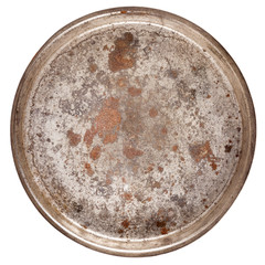 Rusty round metal plate