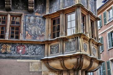 picturesque old house in Colmar in Alsace - obrazy, fototapety, plakaty
