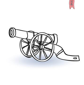 ancient cannon, vector illustration