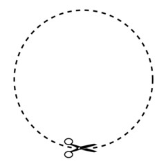 Naklejka premium Scissors shape vector icon.