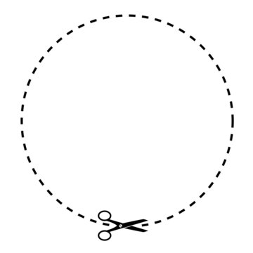 Scissors shape vector icon.