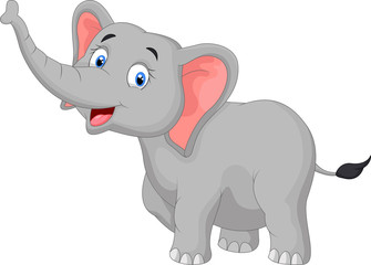 Naklejka premium Happy elephant cartoon