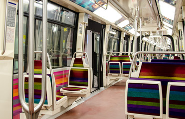 Interior of subway train