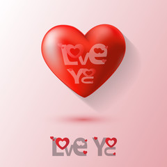 Red Heart on Valentines day background