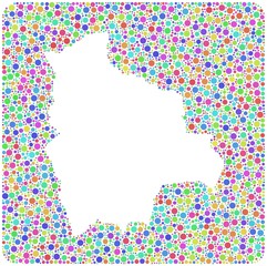 Map of Bolivia into a square icon