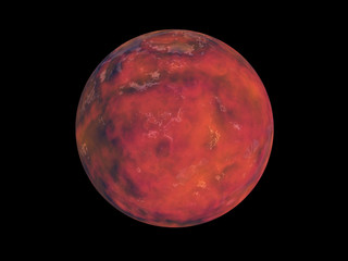 Obraz na płótnie Canvas red planet in space on a black background